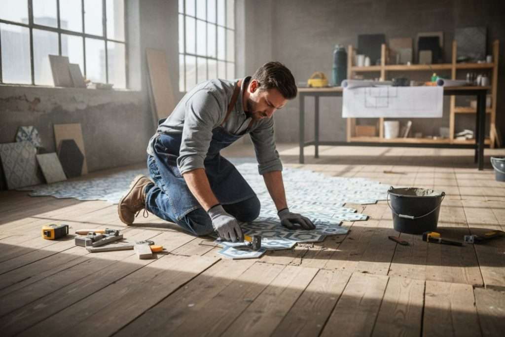 Natte de désolidarisation : plancher bois et carrelage